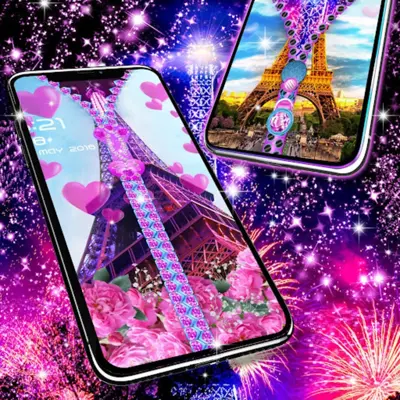 Paris zipper lock screen android App screenshot 5