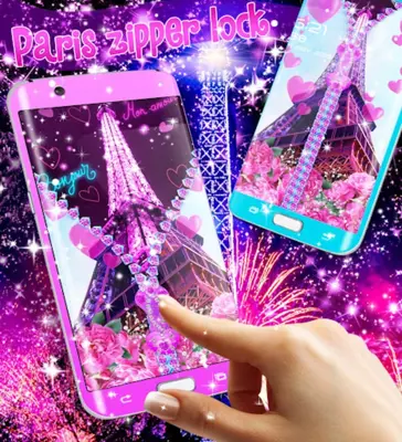 Paris zipper lock screen android App screenshot 6